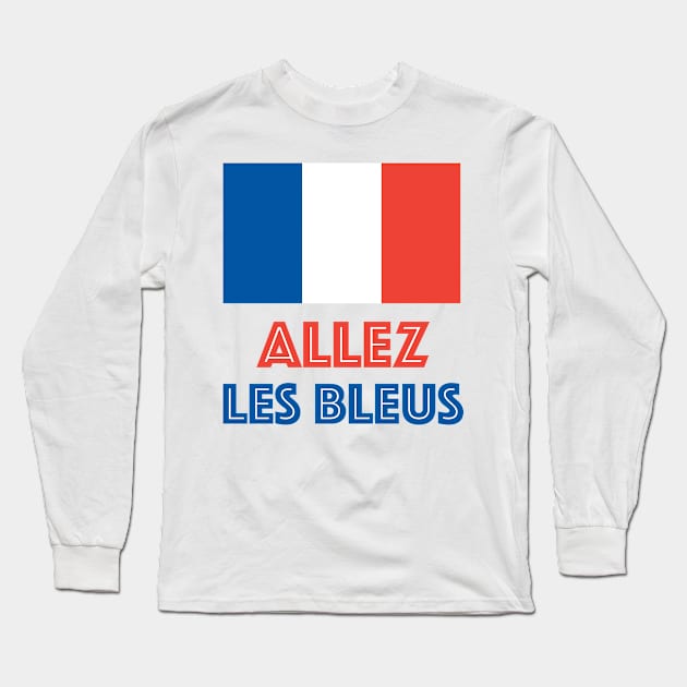 Allez Les Bleus French Sports Fan Long Sleeve T-Shirt by AntiqueImages